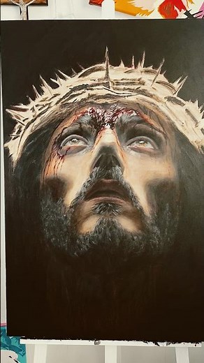 POV: Painting the blood of Jesus Christ | Fine artist | Christian worship | Catholic devotion | FYP