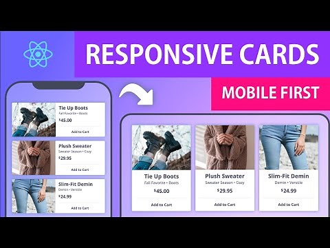 Responsive React Cards | Mobile First Shopping Cards
