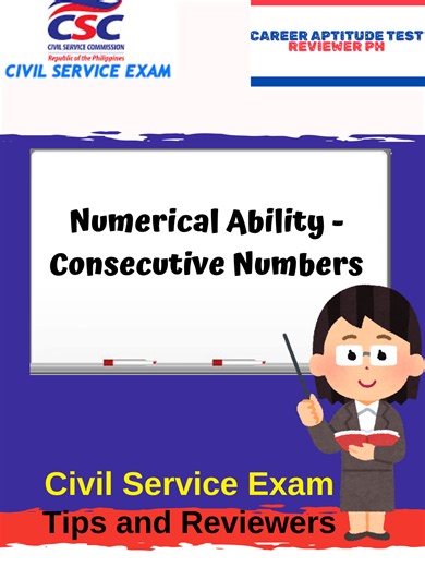 Numerical Ability - Consecutive Numbers #civilserviceexam #foryou #fyp #foryoupage #quiz #math