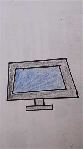 how to draw a LCD Monitor 🖥️😱#art #easy#drawing #shortvideo