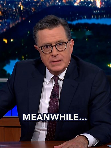 Meanwhile... Stephen has a bone to pick. 🐔 #Colbert