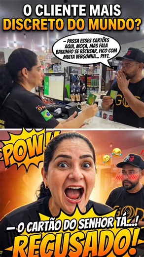 O cartão nem passou…e a vendedora fez questão de todo mundo saber😂#engracado#humor#vendedora#cliente
