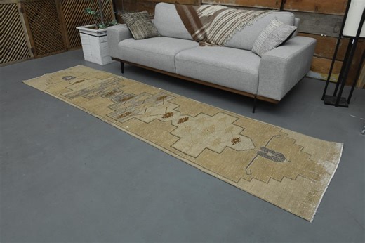 2.7x10.8 Ft, BROWN RUNNER RUG, Washable Rug 3x11, Handmade Wool Hall Stairway Runner, 3x11 Rug, Kitchen Runner, Geometric Runner Rug Entry - Etsy