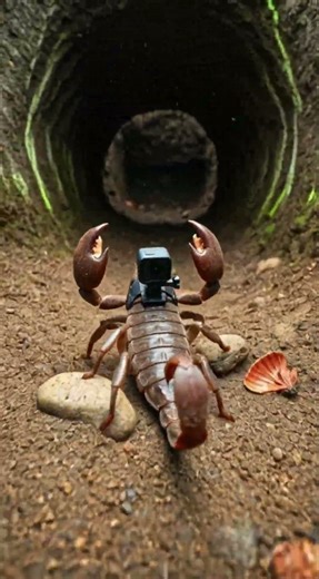 Tiny Scorpion's POV Inside Its Secret Underground Burrow 🦂 | Real Micro Camera Footage #shorts