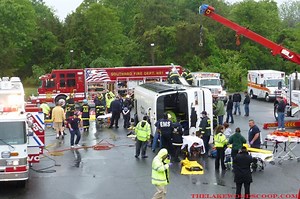 VIDEO & PHOTOS: Local Emergency Agencies Take Part in MCI Training Drill Simulating Overturned Bus