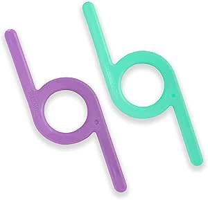 TalkTools Chewy | Oral Motor Sensory Tool for Kids and Toddlers | Therapy Tools to Improve Chewing and Biting (Green and Purple, 2 Count (Pack of 1))