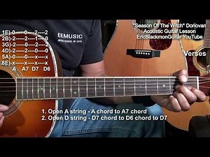 SEASON OF THE WITCH Donovan Guitar Lesson ‪@EricBlackmonGuitar‬Halloween