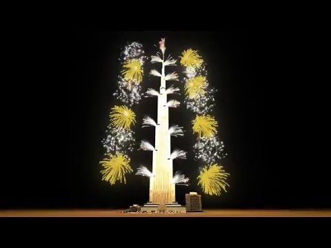 Fireworks Show | Dubai | Burj Khalifa | 2016 |(FWSim)