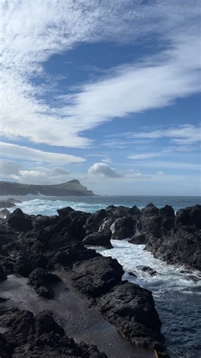 Azorica Tours on Instagram: "O contraste entre o basalto negro e o mar azul, com o Pico Matias Simão ao fundo! 🩵🌊 #terceiraisland #ilhaterceira #azores"