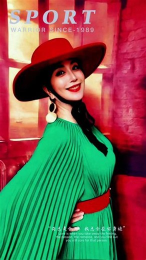时尚杂志封面 红撞绿 浓烈红遇上清新绿，撞出独有的时尚韵律。宽檐红帽锁住风情，墨镜藏起情绪，一袭绿裙舒展姿态。不刻意讨好，自带强大气场，每一帧都是不被定义的优雅。#红撞绿#东方美学#时尚杂志封面#原创摄影#音乐分享