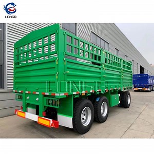 [Hot Item] Fence Full Trailer Drop Side Wall Drawbar Trailer for Cargo Transport