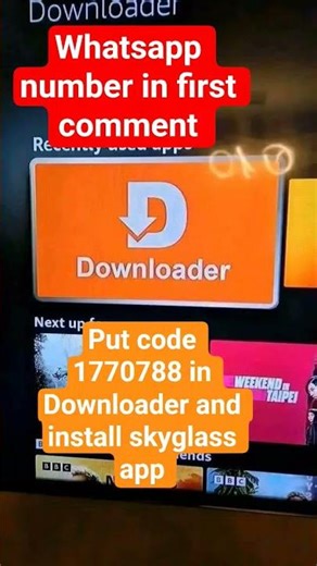 put code 1770788 in downloader and install skyglass app #downloader #firesticktips #skyglass