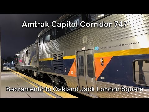 Amtrak Capitol Corridor 747 6-Car Train with SC-44 2101 Sacramento to Oakland Jack London Square