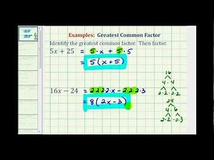 Ex: Factor a Binomial - Greatest Common Factor (Basic)