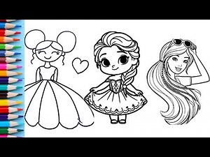 🎀 Super Cute Girl Coloring Book | Easy Princess Drawing for Kids
