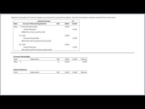 How to Post Journal Entries to Standard Form of Account Accounting Principles