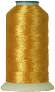 Amazon.com: Threadart Polyester Machine Embroidery Thread by The Spool - 1000M - 40wt - Hundreds of Color Options - Lt. Gold - No. 121