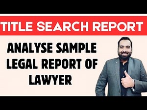 Class-25: How to Read a Legal Report? Title Search for Bank Loans 🔍⚖️