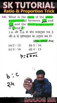 14 Ratio & Proportion Fast Jadui Trick 💥| 5 Second Me Solve Karo | SSC CGL 2026 | #sanjogsir #nagpur