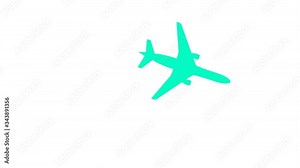 4K Commercial Airline Plane flying overhead and passing through the sky. Animation in transparent background to suit all your projects. Departure , arrival by plane concept.