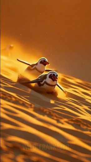 Penguins Sliding in the Desert – The Coolest Twist! 😱 🐧