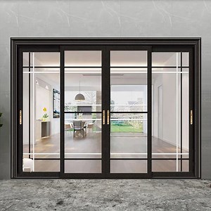 [Hot Item] Modern Design Water Proof Aluminium Profile Double Glass Sliding Door for Kitchen Entrance