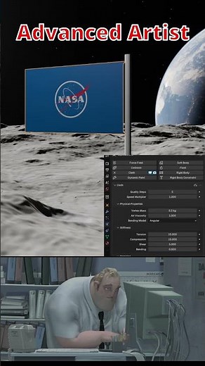 Blender Noob vs Pro: Flag Physics #blender #blendertutorial #blendercommunity #blender3d