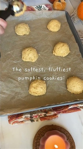 Soft Pumpkin Cookies! 🧡✨Full recipe in description.