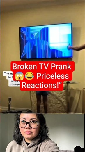 The classic broken TV prank — but even funnier! 😆Shock, panic, #funnyvideos #funny