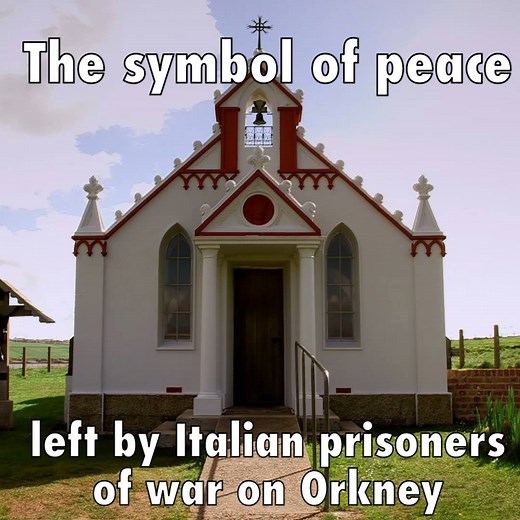 More than 1000 Italian prisoners of war lived on Orkney during World War Two. Their symbol of peace and reconciliation still stands on the island 😍 | BBC Scotland