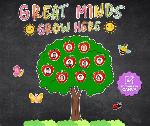 Classroom Student Tree Bulletin Board | Interactive Display for Student Photos | Fun Back to School Decor - Etsy