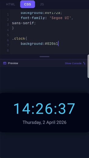 digital clock using html css js #coding #css #frontendcourse #html5 #frontend #htmlcss #html