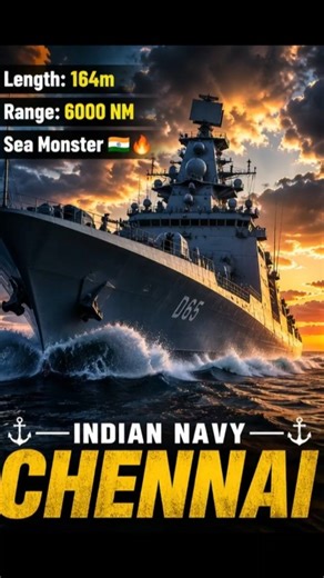 INS Chennai 🇮🇳🔥 India’s Naval Power 💪 BrahMos 🚀 6000NM Range ⚡ #shorts#shortsfeed#defenceshorts