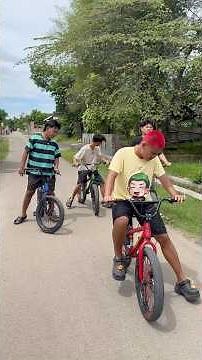 Have you ever ridden a bike with your friends while installing a muffler from a bottle? #shorts #...