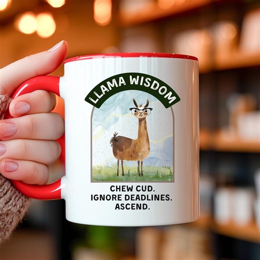 Funny Llama Coffee Mug: Sarcastic Wisdom, Colorful Animal Cup, 11oz/15oz - Etsy Australia
