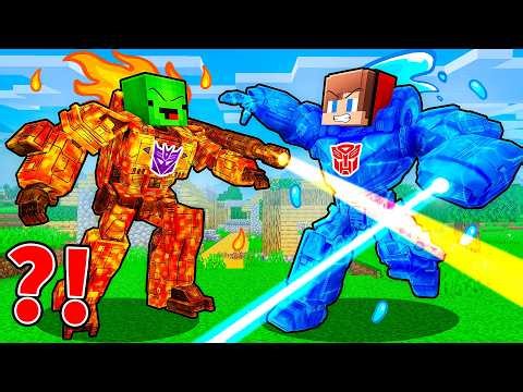 JJ and Mikey: TRANSFORMERS ELEMENTAL BATTLE in Minecraft - Maizen