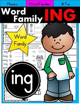 Word Family ING Phonics Practice Printables - ING Worksheets - ING Activities