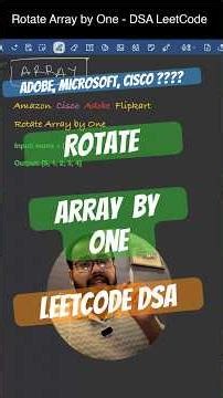 Rotate an array by one - Leetcode Blind75 DSA interview questions #interviewprep #dsa