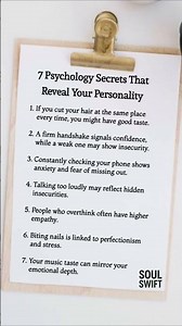7 Psychology Secrets That Reveal Your Personality 🧠✨ #psychologyfacts #soulswift