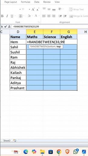 RANDBETWEEN Function in Excel | How to generate random number in excel