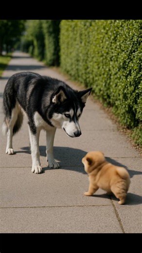 Husky Growls at Tiny Puppy… But the Puppy Fights Back! 🐶💥