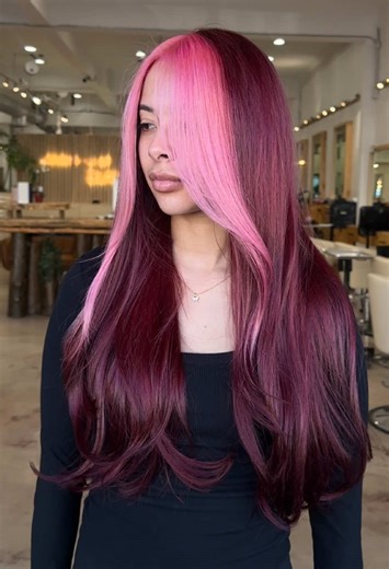 Color Block Hairstyles: Pink and Magenta Inspiration