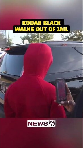 Kodak Black seen walking out of a Florida jail on Thursday night after drug arrest