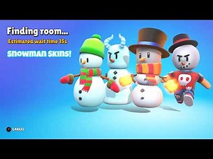 Stumble Guys Snowman Skins 4-Player Split Screen Co-Op Xbox Series S Gameplay!