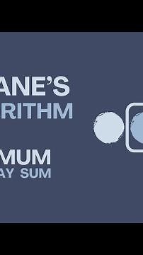 Kadane's Algorithm: Maximum Subarray Sum