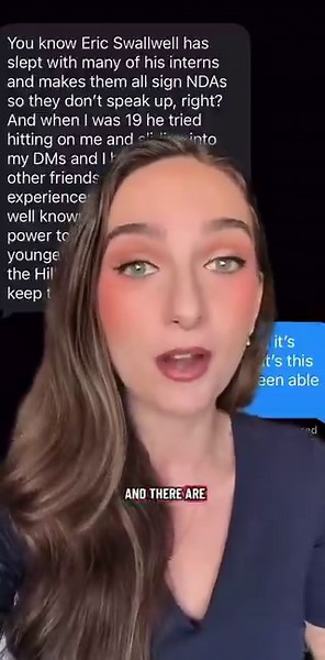 Rep. Eric Swalwell (D-CA) is now being exposed for alleged sexual harassment of his interns.This lawyer, Cheyenne Hunt, is going public about the scandal and encouraging other women who have been victimized by Swalwell to come forward.Please watch her video, read her thread, and help Hunt legally shine sunlight on Swalwell’s awful actions.He needs to be held accountable for any crimes he’s committed.In her thread, Hunt points out that she hasn’t been served with any legal papers telling her to c