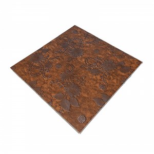 [Hot Item] European Medieval Retro Patterns & Antiviral Coating & Gilded Embossed Lines PVC Gypsum Ceiling Tiles