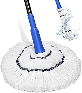 Self Wringing Mop Microfiber Twist Mop for Floor Cleaning, String Wet Floor Mops with Wringer Long Handled for Hardwood Vinyl, Tile, Commercial Household Clean,Safe on All Floors Types