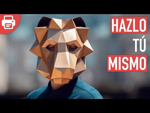 Cómo hacer una Máscara de León con Papel o Cartulina en 3D | Plantillas para Imprimir