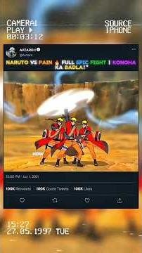 Naruto vs Pain 💥 Destroyed Konoha Fight Scene!"